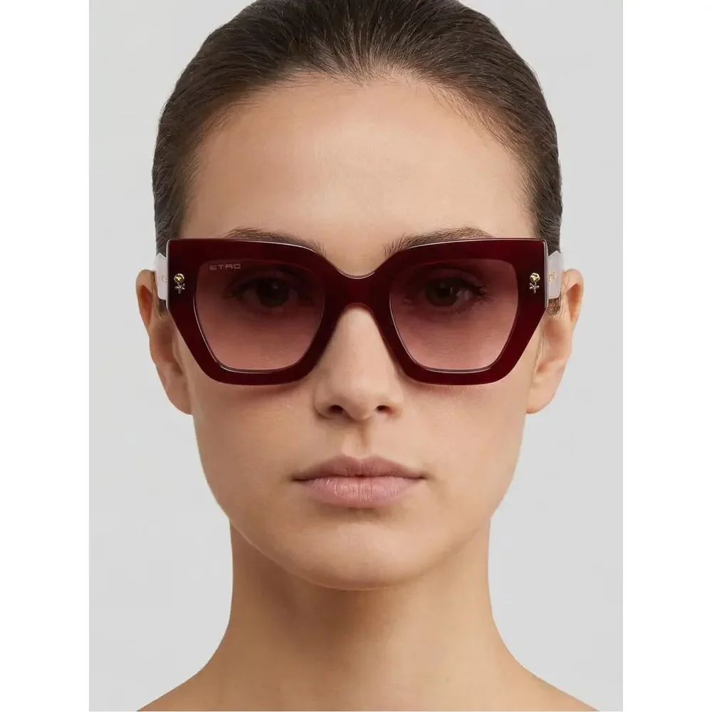 New Etro ETRO0010/S 0LHF3X Women Oversized Burgundy Square Sunglasses Authentic